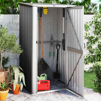 Tuinschuur 118,5x97x209,5 cm gegalvaniseerd staal antraciet 1