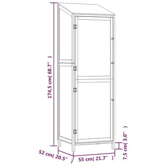 Tuinschuur 55x52x174,5 cm massief vurenhout 8