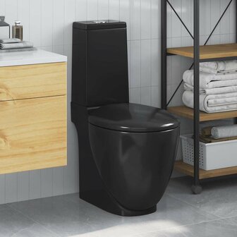 Toilet met afvoer achter keramiek zwart 1