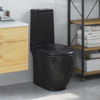 Toilet rond afvoer onder keramiek zwart 1