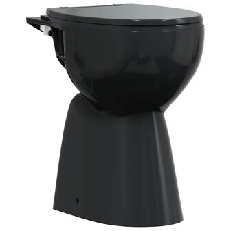 Randloos Toilet 7 cm extra hoogte soft-close keramiek zwart 2