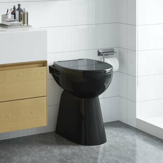Randloos Toilet 7 cm extra hoogte soft-close keramiek zwart 3