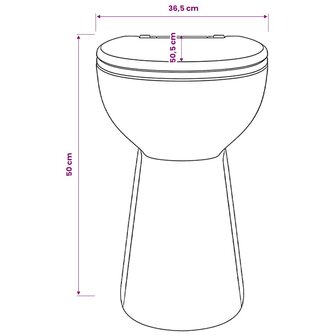 Randloos Toilet 7 cm extra hoogte soft-close keramiek zwart 11