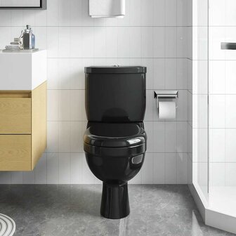 Toilet met stortbak zwart 3