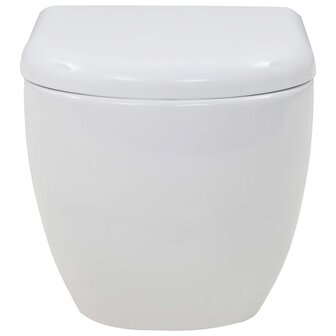 Hangend toilet met verborgen stortbak keramiek wit 8