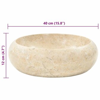 Gootsteen 40x12 cm marmer cr&egrave;me 8