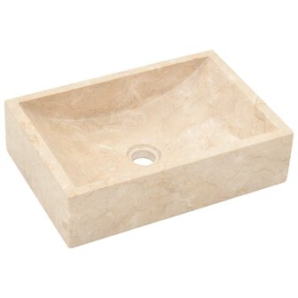 Gootsteen 45x30x12 cm marmer hoogglans cr&egrave;mekleurig 4