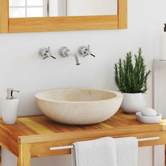 Gootsteen 40x12 cm marmer cr&egrave;me 1