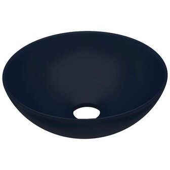Wastafel rond keramiek donkerblauw 2