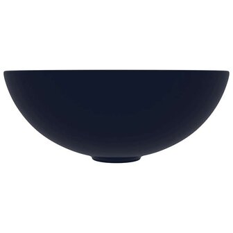 Wastafel rond keramiek donkerblauw 3