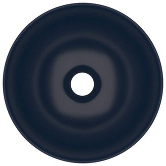 Wastafel rond keramiek donkerblauw 4