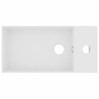Wastafel met overloop keramiek matwit 3