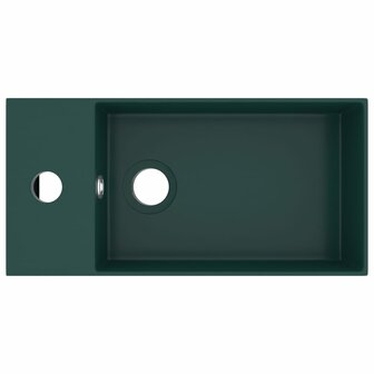 Wastafel met overloop keramiek donkergroen 3