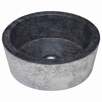 Gootsteen &Oslash;40x15 cm marmer zwart 4