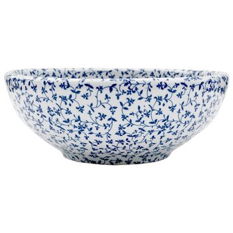 Opzetwasbak rond &Phi;41x14 cm keramiek wit en blauw 2