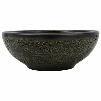 Opzetwasbak rond &Phi;41x14 cm keramiek zwart 2