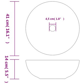 Opzetwasbak rond &Phi;41x14 cm keramiek zwart 6