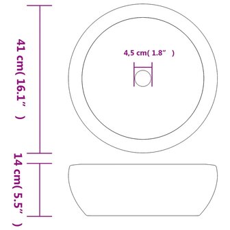 Opzetwasbak rond &Phi;41x14 cm keramiek zwart en bruin 6