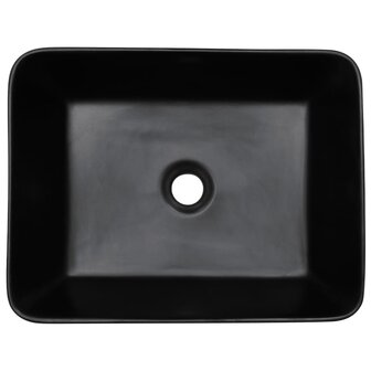 Opzetwasbak rechthoekig 46x35,5x13 cm keramiek zwart en blauw 6