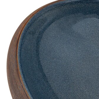 Opzetwasbak ovaal 59x40x15 cm keramiek bruin en blauw 7