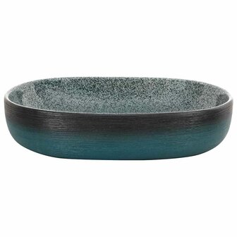 Opzetwasbak ovaal 59x40x14 cm keramiek turquoise 4