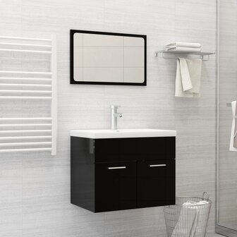Inbouwwastafel met kraan 61x39x18 cm keramiek wit 1
