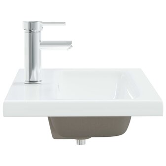 Inbouwwastafel met kraan 61x39x18 cm keramiek wit 4