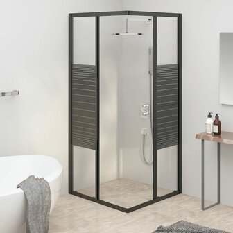 Douchecabine strepen 80x80x180 cm ESG zwart 10