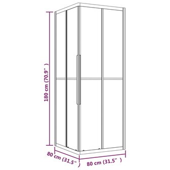 Douchecabine strepen 80x80x180 cm ESG zwart 11
