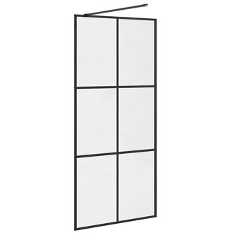 Inloopdouchewand 90x195 cm ESG-glas transparant en zwart 6