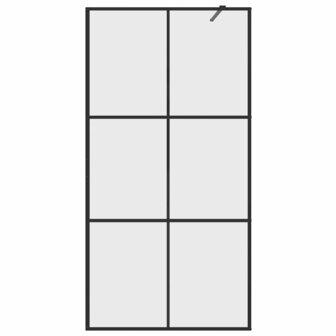 Inloopdouchewand 100x195 cm ESG-glas transparant en zwart 4