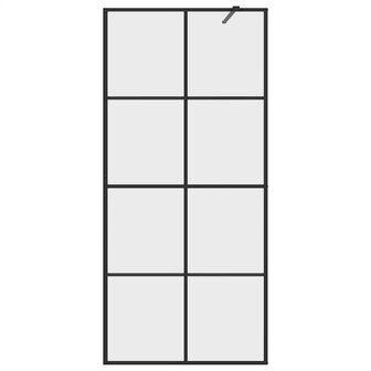 Inloopdouchewand 90x195 cm ESG-glas transparant en zwart 4