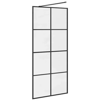 Inloopdouchewand 90x195 cm ESG-glas transparant en zwart 6