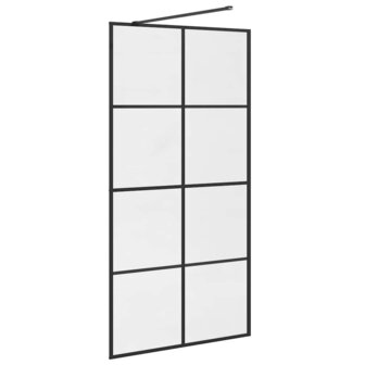 Inloopdouchewand 100x195 cm ESG-glas transparant en zwart 6