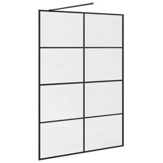 Inloopdouchewand 140x195 cm ESG-glas transparant en zwart 6