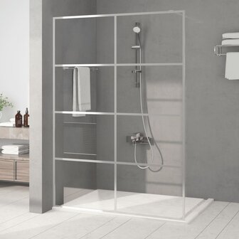 Inloopdouchewand 140x195 cm transparant ESG-glas zilverkleurig 1