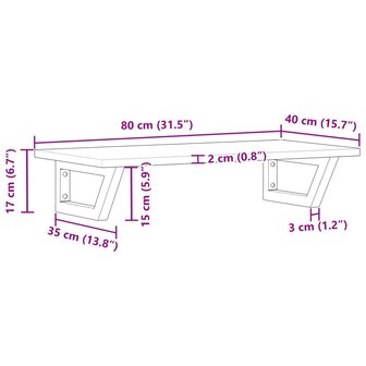 Badkamer wandschap staal en massief acaciahout 11
