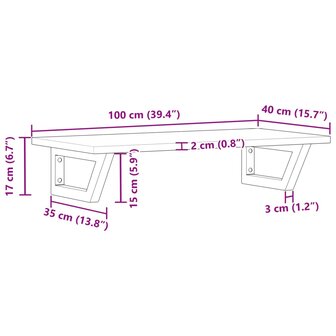 Badkamer wandschap staal en massief acaciahout 11