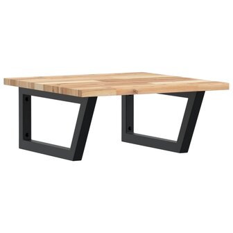 Badkamer wandschap staal en massief acaciahout 2