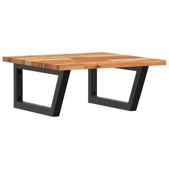 Badkamer wandschap staal en massief acaciahout 2