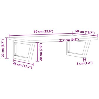Badkamer wandschap staal en massief acaciahout 11