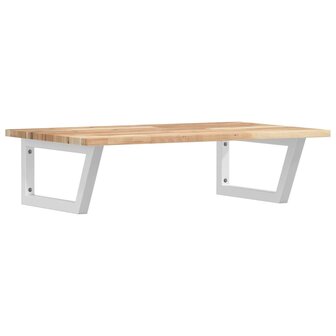 Badkamer wandschap staal en massief acaciahout 2