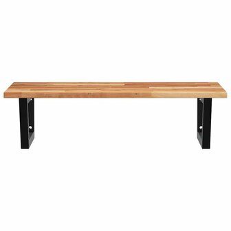 Badkamer wandschap staal en massief acaciahout 4