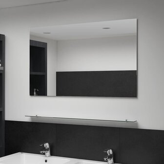 Wandspiegel met schap 100x60 cm gehard glas 1