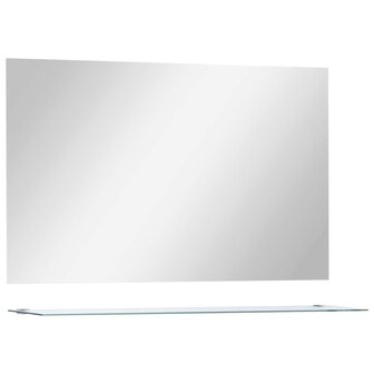 Wandspiegel met schap 100x60 cm gehard glas 2