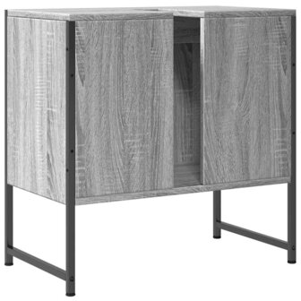 Wastafelkast 60x33x60 cm bewerkt hout grijs sonoma eikenkleurig 6