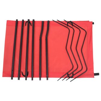 Veldbed 180x60x19 cm oxford stof en staal rood 3