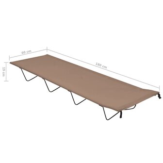 Veldbedden 2 st 180x60x19 cm oxford stof en staal taupe 7