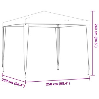 Partytent 250 x 250 x 240 cm Lichtgrijs PE en staal 9