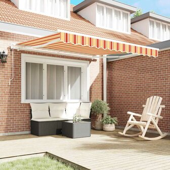 Elektrisch Uittrekbaar Zonnescherm Geel en Oranje 300 x 250 cm 3